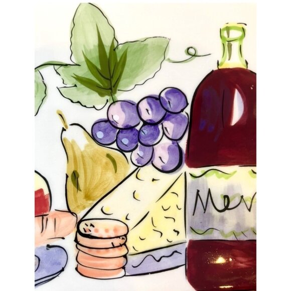 I. Godinger & Co. Rectangular Wine Grapes Cheese Serving Tray Platter Dish - Picture 4 of 15